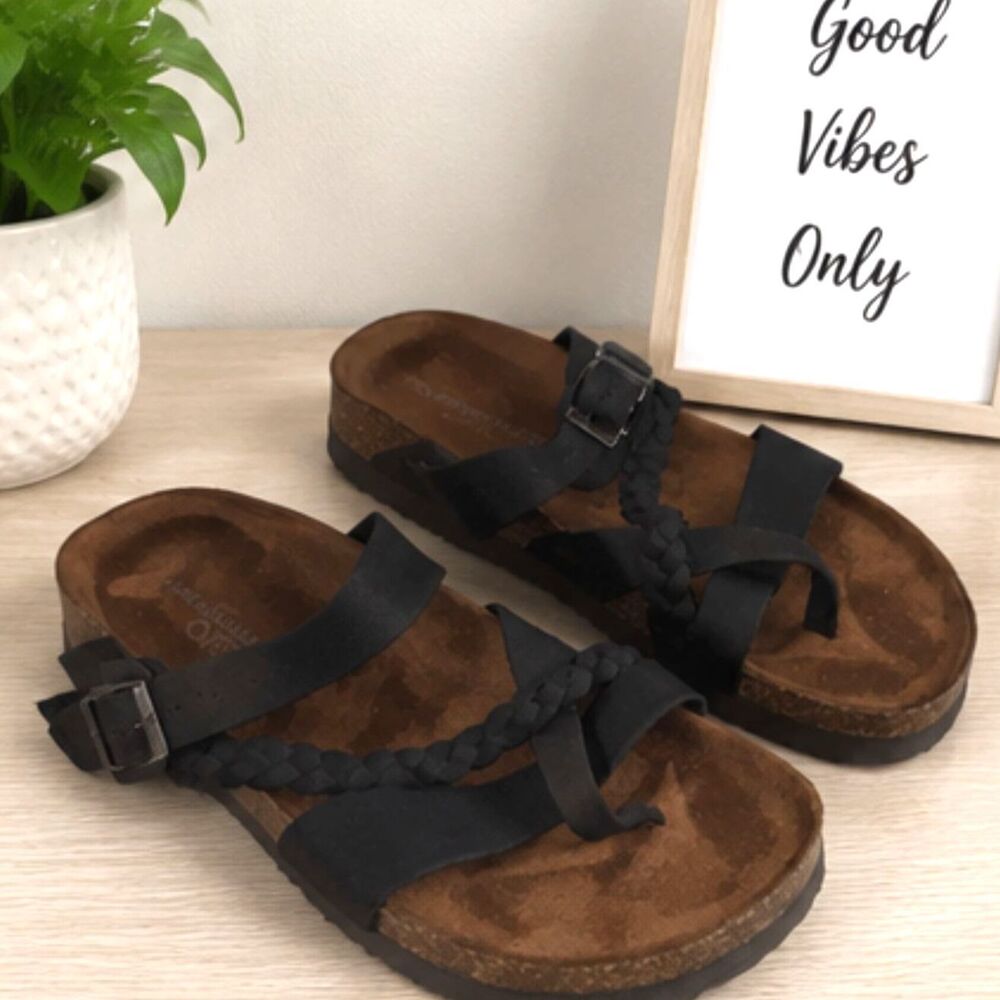 Black Braided Strap Women’s Sandals